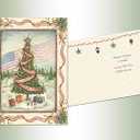 American Flag and Tree - Box of 16 Patriotic Christmas Cards,  5.5x7.75''