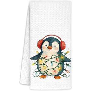 Merry Christmas Sloth Kitchen Dish Towels, Sloth Gifts for Women Men, Winter Holiday Winter Bradypod Xmas Hand Tea Towels for Kitchen Bathroom Decor, 16x24 Inch