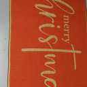 Red Merry Christmas Welcome Decorative Doormat, Seasonal Winter Low-Profile Floor Rug for Indoor Outdoor 17x29 Inch