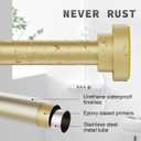 Thestoa Gold Shower Curtain Rod Adjustable 43-78 inch, 1"Diameter Spring Tension Curtain Rod No Drill, Anti-Rust Non-Slip Shower Rod for Bathroom
