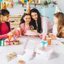 50 pcs 8x8x2.5 Inches Bakery Boxes with Window, Cake Pastry Cookie Mini Pie Box for Pastry,Dessert,Strawberries,Chocolates (White)