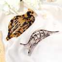 3 x 2 Pack Hair Clips for Women French Flat Claw Clips Celluloid Leopard Print Barrettes Nonslip Claw Clips Side Slide Volume Clips for Girls