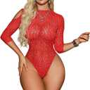 Women Sexy Fishnet Bodysuit,Sparkly Rhinestone Festival Top Dancer Rave Outfits,Sheer Mesh Backless Rompers Body Suit, One Size 