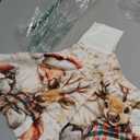 Giwawa Vintage Xmas Kitchen Hand Towels Set of 2, Santa Claus Reindeer Hanging Tie Towel, Winter Snowflakes Deer Dish Tea Bar Loop Hook Towel Washcloth for Bathroom Laundry Room Decor