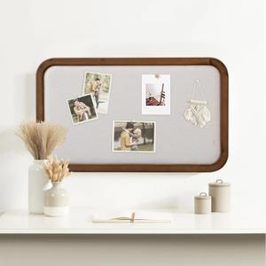 SOFE Farmhouse Bulletin Boards for Walls Decorative Hanging Pin Board, 30 18 inches Brown Wood Framed Rustic Vision Memo Board, Display Photo Board with Pins for Room School Office