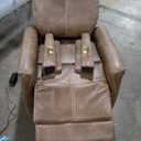 Leather Recliner Chair for Adults Wall Hugger RV Recliner with USB Charging Ports Electric Power Reclining Sofa for Living Room Home Theater Seating Bedroom (Brown)