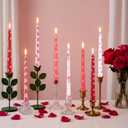Lounsweer 8 Pcs Valentine Taper Candles 10 Inch Pink Red Heart Decorative Candlesticks Long Unscented Taper Candles for Birthday Wedding Anniversary Party Home Table Decor Holiday Gift