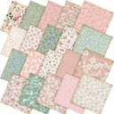 Chumia 80 Pcs 10 x 10 Inch Floral Fabric in 20 Styles Pink Green Flowers Quilting Fabric Square Vintage Summer Precut Cloth Retro Floral Quilting Strips for Holiday Patchwork Sewing DIY Craft Decor