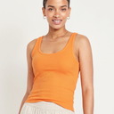 Ribbed Tank Top, Size XXL, Orange Color