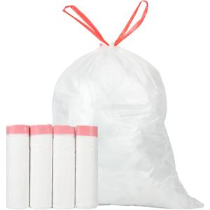 Ultra Thick Heavy Duty Plastic 15 Gallon Drawstring Trash Bags Large 80 Count White Leak Proof Garbage Bags for Tall Kitchen Home Office Outdoor