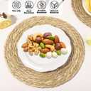 Elcoho 40 Pieces Round Woven Placemats 12 Inch Boho Rattan Placemats Farmhouse Braided Place Mats Woven Plate Chargers Rustic Wicker Table Mats for Dining Table