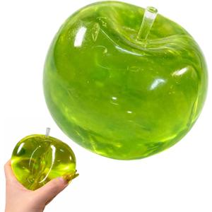 3.1'' Apple Squishies, Green Apple Stress Ball, Slow Rising Fruit Squishies for Office Desk and Classroom Focus, Sensory Fidget Tool for Stress Relief and Emotional Relief
