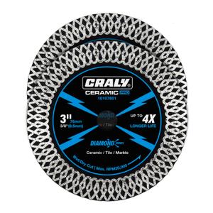 CRALY 3 Inch Super Thin Diamond Blade, 3/8 in Arbor, 3'' Diamond Tile Blade for Angle Grinder & Tile Saw, Diamond Cutting Wheel for Cutting Ceramic, Tile, Marble, Granite, Brick, Porcelain, 2PC