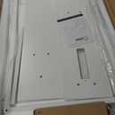 Furologee 55" White Computer Desk with 4 Fabric Drawers & Monitor Stand, Gaming Desk with Power Outlets - LED Lights, Home Office Space-Saving Study Table for Bedroom Small Spaces