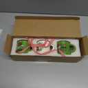 Merry Christmas Mini Coffee Mug Set of 3, Xmas Stink Stank Stunk Santa Hat Green 5 oz Mini Coffee Cups Tiered Tray Decor, Hohoho Funny Holiday Kitchen Coffee Bar Decorations Housewarming Gift