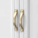 Asidrama 10 Pack 7 Inch(177mm) Brushed Brass Champagne Kitchen Cabinet Handles, Cabinet Pulls Kitchen Cabinet Hardware for Cupboard Drawer Pulls