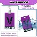 Colarr 25 Pack Volunteer Lanyard with PVC Plastic Card Pass Volunteer Identification ID Badges Bulk Breakaway Lanyard for Activity, Fundraising, Church, School, Events(Purple)