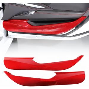 Carbon Fiber Car Interior Door Panel Trim Anti Kick Kit Compatible with Corvette C8 Stingray 2020 2021 2022 2023 Interior Decoration C8 Accessories (red Carbon)