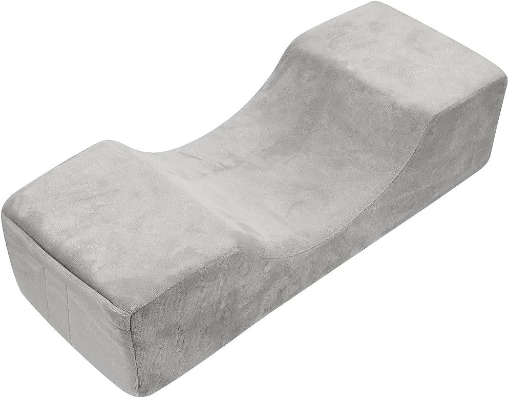 Eyelash Extension Velvet Lash Pillow Beauty Salon Memory Foam Neck Pillow for Lash Extension Grafting Make Up(Gray)