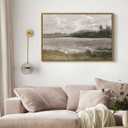 VIYYIEA Vintage Nature Large Framed Wall Art, Lakeside Landscape Paintings Art Decor Aesthetic, Canvas Print Artwork, Retro Scenery Wall Pictures for Bedroom Bathroom Office 24X36 Inch