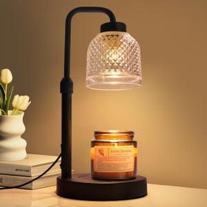 Candle Warmer Lamp with Timer, Dimmable Candle Lamp Warmer, Adjustable Height Candle Warmer Lamp, Wax Warmer Lamp for Scented Jar with 2 Bulbs, Candle Warmer for Mom Women Her Friends