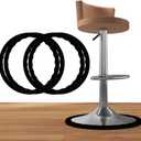 4 Pack Bar Stools Leg Protectors Ring, Non Slip Silicone Chair Leg Floor Protector, Pads Bottom Protect Wooden Floor No Scratches No Noise Anti-Slip, Stretchable Fits 16.5" to 18.5" Chair Base, Black