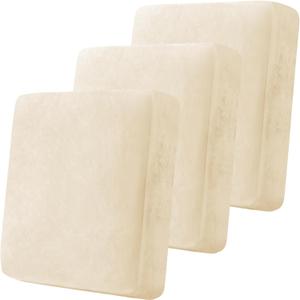 3 Pcs Ivory Velvet Stretch Couch Cushion Cover, Soft Sofa Seat Cushion Covers, Sofa Cushion Slipcover with Elastic Bottom(Non-Slip & Anti-Scratch)