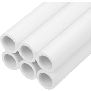 6Pcs 1/2 Inch PVC Pipe 34"(2.83FT) Long Sch40 Industrial Pipes for Home DIY, Greenhouse, Garden, Farm, Workshop, Furniture Grade, White (0.50" x 34"L)
