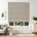 Joydeco Cordless Roman Shades, Linen Window Blinds, 30" W×75" H, Linen Thermal Insulated Blackout Blinds, Room Darkening Shades for Indoor Windows, Easy to Install