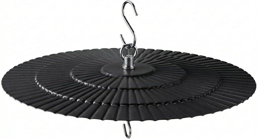 11.5" Metal Bird Feeder Rain Guard - Classic Black Dome Shield Umbrella Cover - Heavy Duty Weather Baffle for Outside Hanging Bird Feeders
