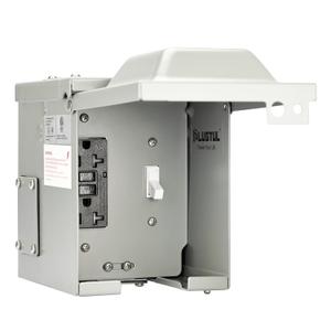 PLUGTUL Pre-drilled Outdoor Outlet Box with Switch, WRTR GFCI Outlet 20Amp, Weather Proof Enclosure Electrical Outlet Box, ETL Listed