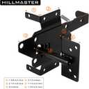 HILLMASTER Heavy Duty Self-Locking Gate Latch for Wooden Fence, Post Mount Automatic Gate Lock Gravity Door Latch Hardware for Secure Pool, Outdoor Garden, Metal Gates Vinyl Fence, Black Finish