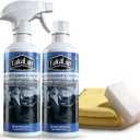 Car Interior Cleaner & Protectant, 32 Fl Oz Interior Detailer Spray Cleans & Helps Protect Dashboard, Leather, Vinyl & Plastic, Includes Towel & Cleaning Sponge (Pack of 2)