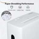 Low Noise 40dB Paper Shredder for Home, 10-Sheet Cross Cut, CD/Credit Card Shredder, 2.6 Gallons Wastebasket, P-4 High Security, White