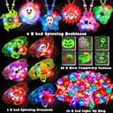 100 PCS Halloween Party Favors for Kids Halloween Glow in The Dark Toys Bulk Party Supplies Light Up Spin Necklace Bracelet LED Ring Halloween Goodie Bag Fillers Treats Classroom Prizes Trick or Treat