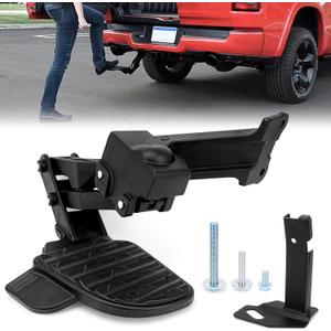 Rear Bed Step, Retractable Tailgate Bumper Step Compatible with 2019-2024 Dodge Ram 2500 3500, Truck Bumper Bed Step Tailgate Step Replacement for 82215842AH 82215842AD 82215842AE 82215842AC