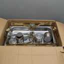 IMACONE Chafing Dish Buffet Sets of 2, 8QT Stainless Steel Rectangular Chafers and Buffet Warmer Sets for Catering, with Food & Water Pan, Lid, Gold Foldable Frame, Fuel Holder for Event Party Holiday