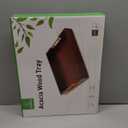 Joy&Grace Ottoman Tray for Living Room, Large Acacia Wooden Serving Tray with Handles for Coffee Table, Breakfast in Bed, Food Dinner, Decorative Tray (Color Brown, 16.7" x 12.8" x 2")