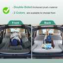 Ciremiv SUV Air Mattress, Double-Sided Thick Flocked Car Air Mattress with Built-in Pump & Pillow, Complete Sleeping Accessories for Auto Camping & Road Trips Green + Charcoal
