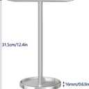 STWWO Hand Towel Holder, Stainless Steel Towel Holder Stand for Bathroom, Kitchen Countertop, T-Shaped Hand Towel Rack Stand, Brushed Nickel