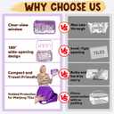 Mahjong Tiles Bag,Empty Thickened American Mahjong Bag with Zipper Suitable for 1.2"(30mm) Standard Size Waterproof Mahjong Storage Case Accessories Gifts for Game Lover Travel Women (Purple)