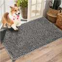 Washable Soft Microfiber Mud Mats for Dogs Large, Dirt Trapper Mud Mat for Dogs, Absorbent Door Mat Indoor for Muddy Paws, Non Slip Dog Rugs for Muddy Paws, Dog Rugs for Home Entrance 59" x 35" (Charcoal)