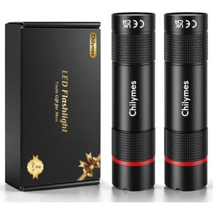 Rechargeable Flashlights 2 Pack, USB C LED Flash Light, Zoomable Waterproof 4 Modes Pocket EDC Handheld Flashlight for Camping Hiking Dog Walking Home Emergency, Fathers Day Gift for Dad Men Him