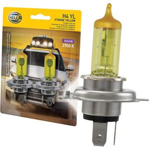 HELLA H4 YL Xtreme Yellow Bulb (12V 60/55W), 2 Pack