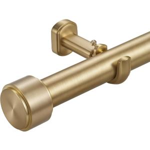 Heavy Duty Curtain Rods - 1 1/4" Large Diameter Premium Nonadjustable Curtain Rod - 36in/3ft Custom Window Treatment Rods with Durable Aluminum Brackets and End Caps,Gold Finish