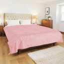 Electric Heated Blanket Queen Size 84x90 Inch - Super Soft Flannel, 10 Heat Settings, 1-12H Automatic Shutoff, Dual Zone Controls, Machine Washable, Ideal for Couch & Sleeping (Light Pink)