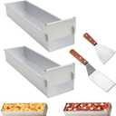 2pcs 16.3x4.3x2.5in Rectangle Tiramisu Cake Pan Nonstick, Food-Grade Tiramisu Cake Mould, cheesecake mold removable, Tiramisu Cake Baking Tray Easy Release Sturdy