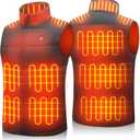 Heated Vest Men with Battery Pack Included, Electric Heating Vests Warm Winter for Hiking, 15-Zones/7.4V/16000mAh (XX-Large, Black)