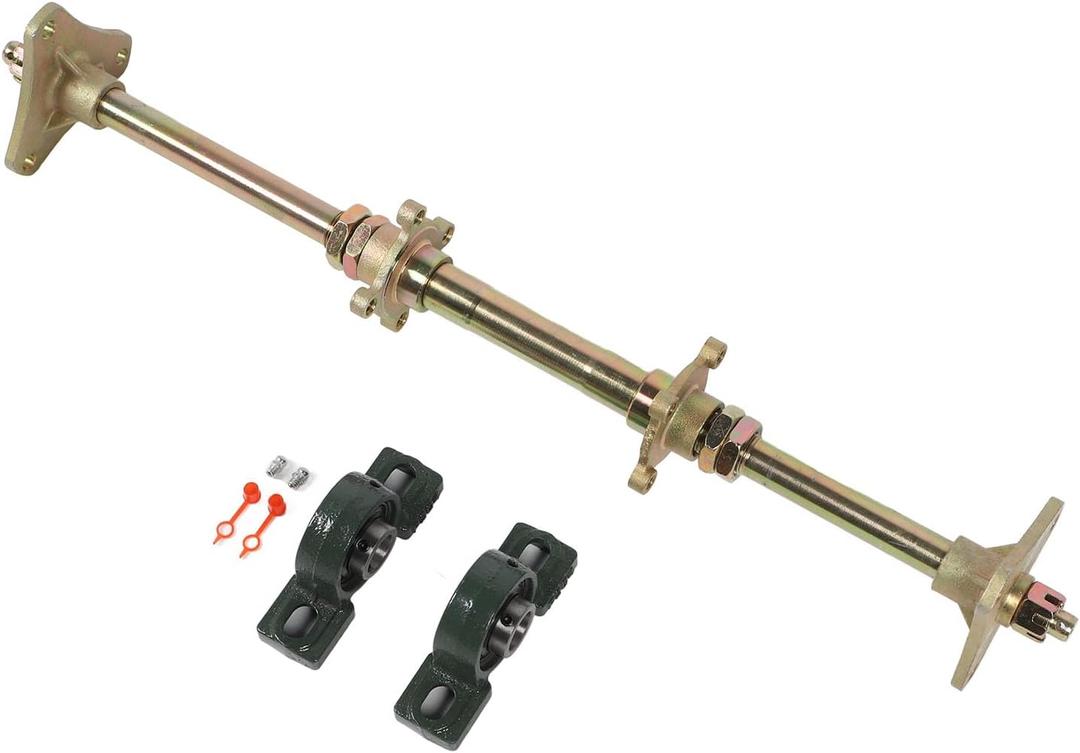 Kart Rear Axle Kit, 24 Inch Heavy Duty Shaft Complete DIY Set for Karts ATVs 4x4s Drift Trikes Durable Construction for Racing and Fun