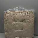 Classic Accessories Water-Resistant Square Patio Seat Cushions, 19 x 19 x 5 Inch, 2 Pack, Khaki, Outdoor Seat Cushions